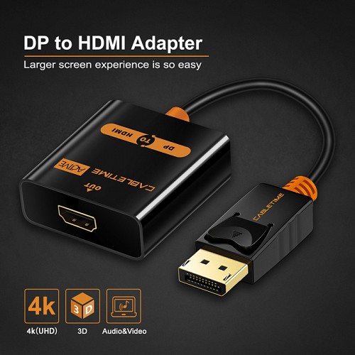 CABLETIME αντάπτορας DisplayPort σε HDMI CT-01G, Active, 4K/30Hz, μαύρος 5210131038994