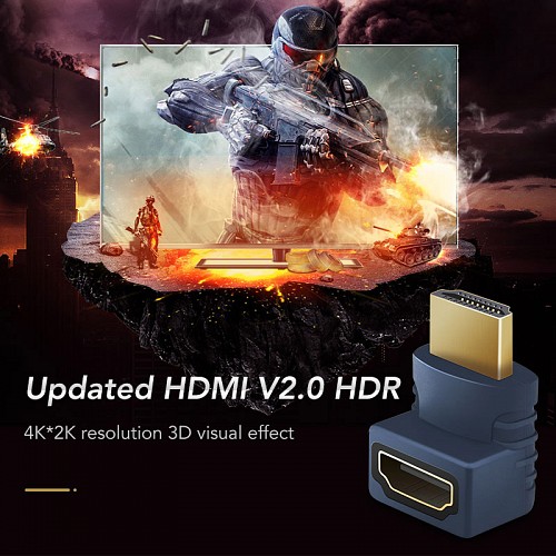CABLETIME αντάπτορας HDMI HA11, γωνιακός, 4K/60Hz, μπλε 5210131039472