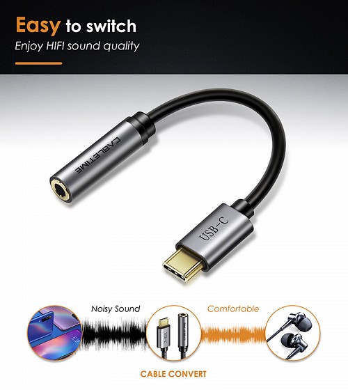CABLETIME αντάπτορας USB-C σε 3.5mm CT-CMAUDIO, γκρι 5210131038536
