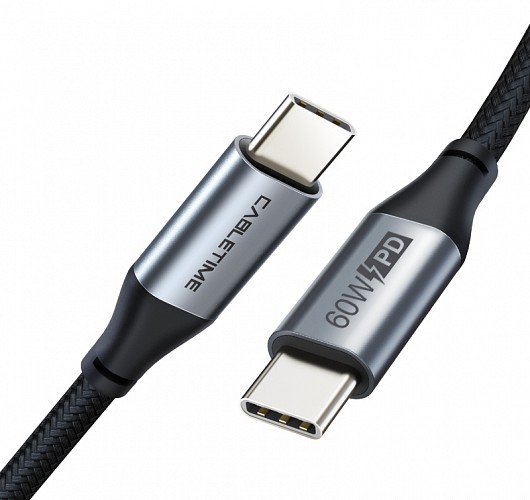 CABLETIME καλώδιο USB-C CMCM60W, 60W PD, 480Mbps, 1m, μαύρο 5210131037980