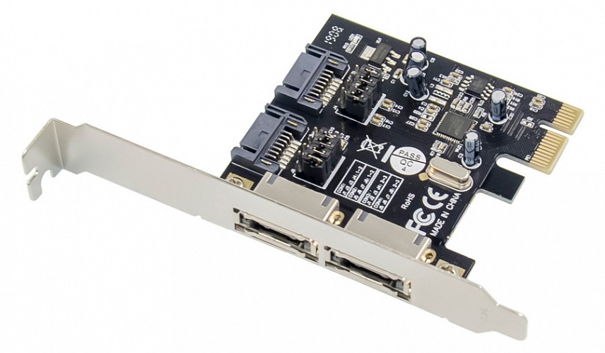 POWERTECH   PCIe  2x SATA ST51, ASM1061, low profile ST51
