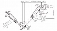BRATECK επιτοίχια βάση LDA32-114, για 2 οθόνες 17-32, 9kg LDA32-114