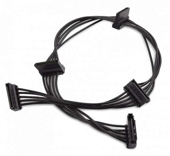 POWERTECH καλώδιο SATA 15pin σε 4x SATA 15pin CAB-W038, 40cm, μαύρο CAB-W038