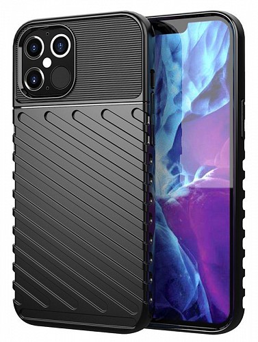 POWERTECH Θήκη Thunder MOB-1636 για iPhone 12 Pro Max, μαύρη MOB-1636