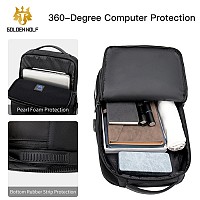 GOLDEN WOLF τσάντα πλάτης GB00399, με θήκη laptop 15.6, 20L, μαύρη GB00399-BK