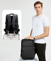 GOLDEN WOLF τσάντα πλάτης GB00399, με θήκη laptop 15.6, 20L, μαύρη GB00399-BK