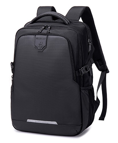 GOLDEN WOLF τσάντα πλάτης GB00444, με θήκη laptop 15.6, 23L, μαύρη GB00444-BK