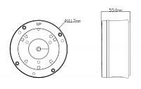 TVT βάση κάμερας TD-YXH0103, μεταλλική, IP65, Φ112 x 55mm, λευκή TD-YXH0103