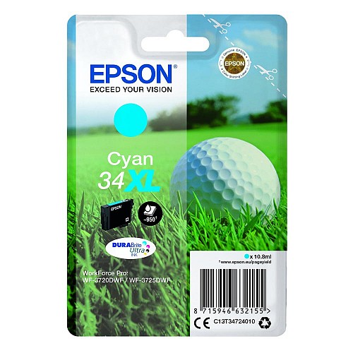 Epson Μελάνι Inkjet No.34XL Cyan (C13T34724010) (EPST347240)