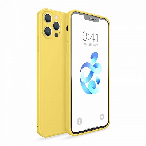 Bodycell Square Liquid Silicon Case iPhone 12 Pro Max Yellow