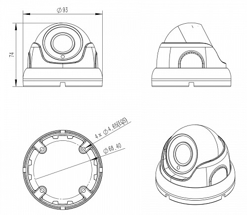 LONGSE υβριδική κάμερα LIRDBAHTC200F, 2.8mm, 2MP, αδιάβροχη IP67, IR 20m LIRDBAHTC200F