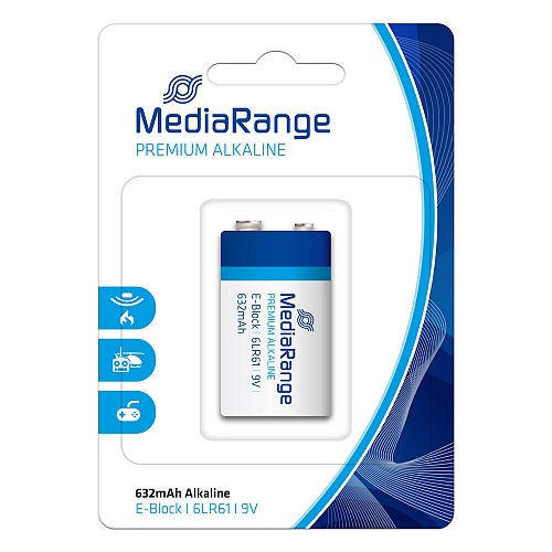 Αλκαλική Μπαταρία MediaRange Premium E-Block 9V (6LR61) (MRBAT107)