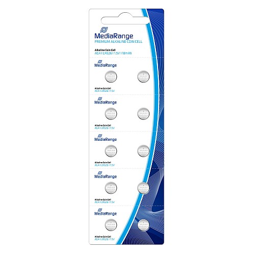 MediaRange Premium Alkaline Coin Cells AG4|LR626|1.5V Pack 10  (MRBAT111)