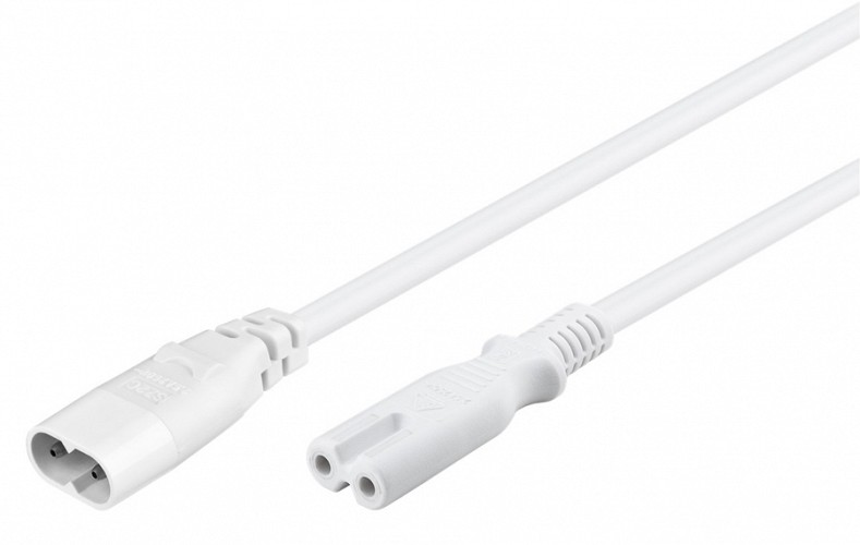GOOBAY καλώδιο προέκτασης τροφοδοσίας 97200, 2x 0.75mm², 2m, λευκό 97200