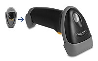 DELOCK USB barcode scanner 1D 90584, με καλώδιο σύνδεσης & βάση, μαύρο 90584