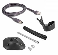 DELOCK USB barcode scanner 1D 90584, με καλώδιο σύνδεσης & βάση, μαύρο 90584