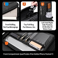 ARCTIC HUNTER τσάντα πλάτης B00461 με θήκη laptop 15.6, 25L, μαύρη B00461-BK