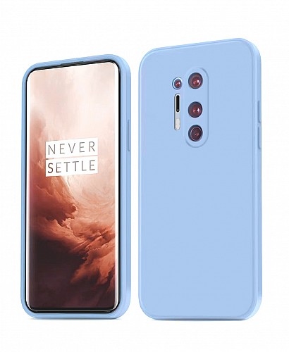 Bodycell Square Liquid Silicon Case Oneplus 8 Pro Light Blue