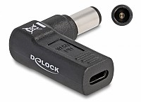 DELOCK αντάπτορας τροφοδοσίας 60008, USB-C σε Dell 7.4x5mm, 90°, μαύρος 60008