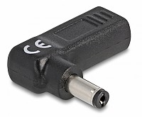 DELOCK αντάπτορας τροφοδοσίας 60010, USB-C σε 5.5x2.1mm, 90°, μαύρος 60010