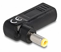 DELOCK αντάπτορας τροφοδοσίας 60011, USB-C σε 5.5x2.5mm, 90°, μαύρος 60011