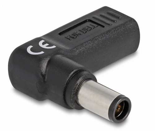 DELOCK αντάπτορας τροφοδοσίας 60008, USB-C σε Dell 7.4x5mm, 90°, μαύρος 60008