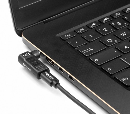 DELOCK αντάπτορας τροφοδοσίας 60012, USB-C σε IBM 7.9x5.5mm, 90°, μαύρος 60012