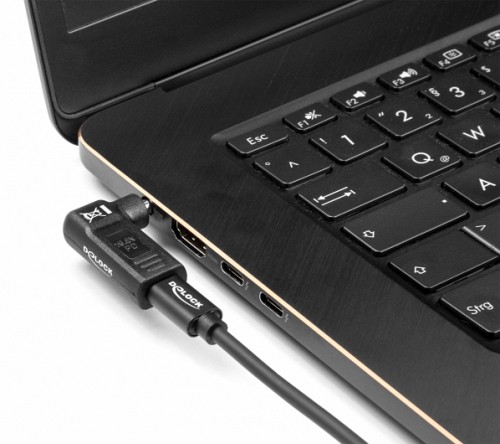 DELOCK αντάπτορας τροφοδοσίας 60007, USB-C σε Dell 4.5x3mm, 90°, μαύρος 60007