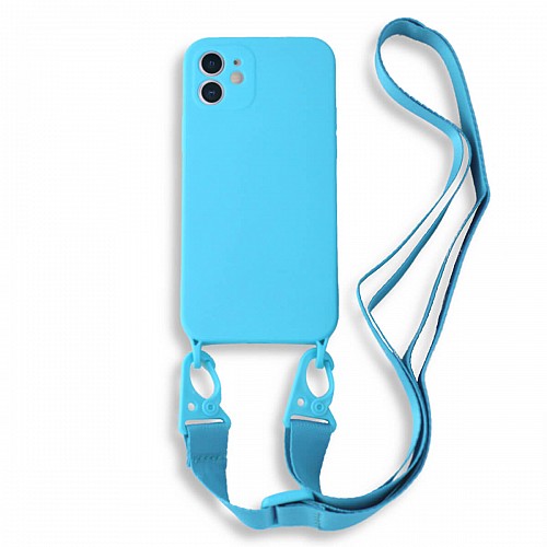 Bodycell Silicon Case με Λουρακι iPhone 12  Blue