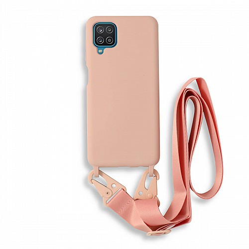 Bodycell Silicon Case με Λουρακι Samsung A12 Pink