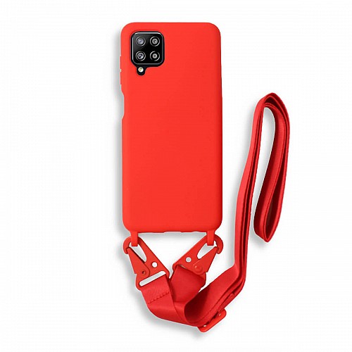 Bodycell Silicon Case με Λουρακι Samsung A42 5G Red