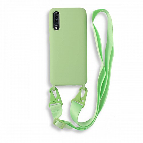 Bodycell Silicon Case με Λουρακι Samsung A70/A70s Green