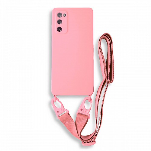 Bodycell Silicon Case με Λουρακι Samsung S20 FE 4G/5G Pink