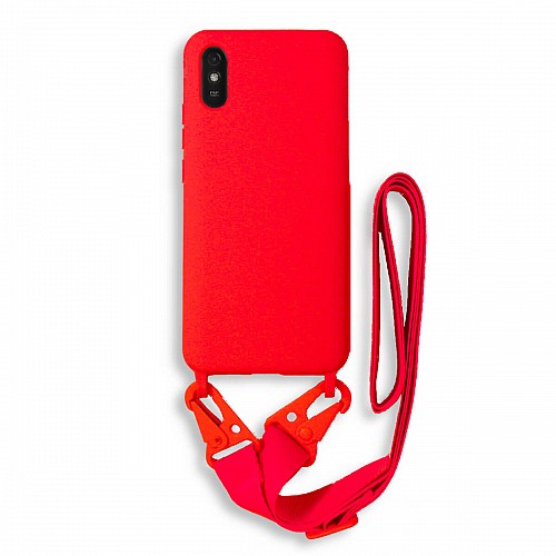Bodycell Silicon Case με Λουρακι Xiaomi Redmi 9A/9AT/9i Red