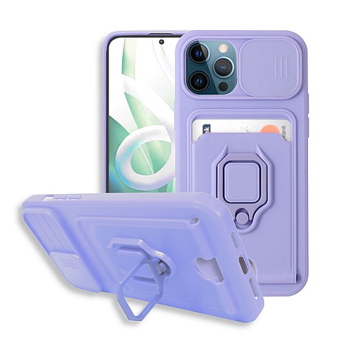 Bodycell Multifunction Case Με Κορδονι iPhone 12/12 Pro Purple