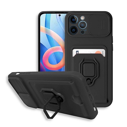 Bodycell Multifunction Case Με Κορδονι iPhone 12 Pro Max Black