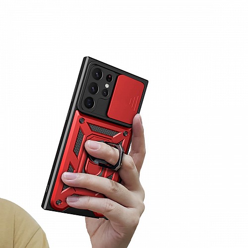 Bodycell Armor Slide Cover Case iPhone 12 Pro  Red