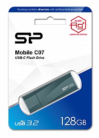 SILICON POWER USB-C Flash Drive Mobile C07, 128GB, USB 3.2, μπλε SP128GBUC3C07V1D