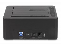 DELOCK docking station για 2.5 ή 3.5 SATA HDD/SSD 64183, 2 θέσεων, με card reader, 5Gbps, clone function, μαύρο 64183