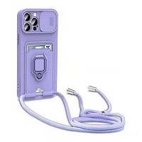 Bodycell Multifunction Case Με Κορδονι iPhone 14 Plus  Purple