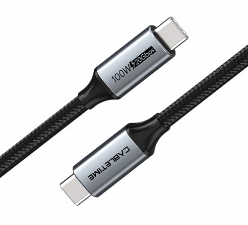 CABLETIME καλώδιο USB-C CT-CMCM2, USB 3.1, 100W, 20Gbps, 4K, 1.5m, μαύρο 5210131058282
