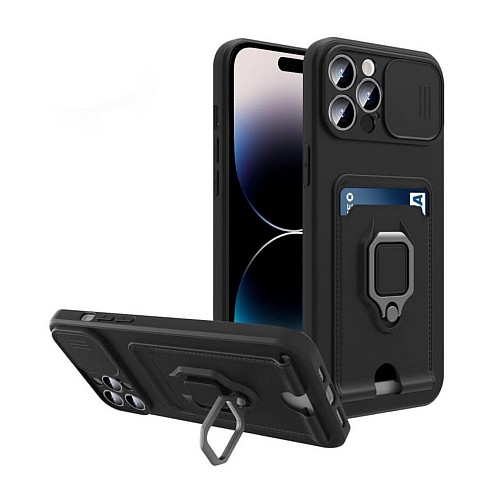Bodycell Multifunction Case Με Κορδονι iPhone 14 Pro Max Black