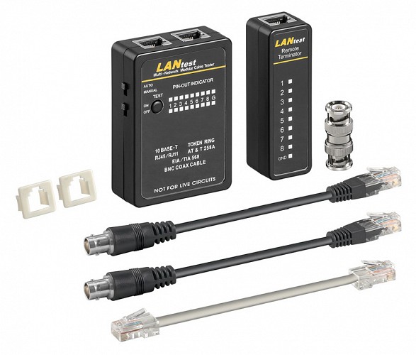 GOOBAY tester δικτύου 93010 με θήκη, CAT 5/6 & ISDN, RJ11/RJ12/RJ45 93010