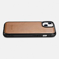 iCarer WMI14220719 iPhone 14 Plus Genuine Leather TPU Back Cover Light Brown