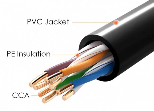POWERTECH καλώδιο δικτύου CAB-N289, Cat 5e U/UTP, CCA 26AWG, 100m, μαύρο CAB-N289