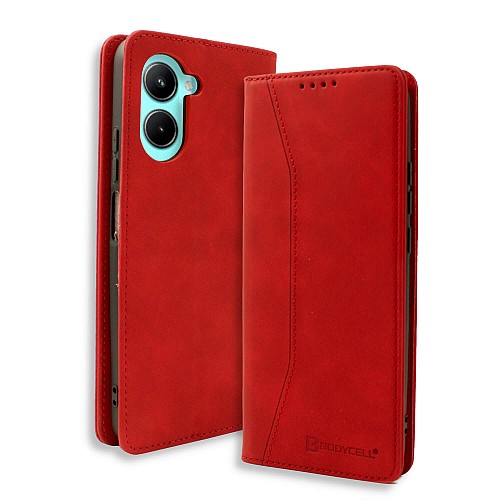 Bodycell Book Case Pu Leather Realme C33 Red