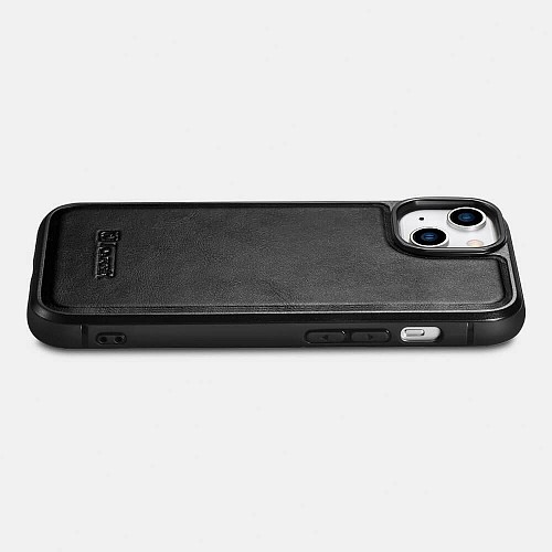iCarer WMI14220719 iPhone 14 Plus Genuine Leather TPU Back Cover Black