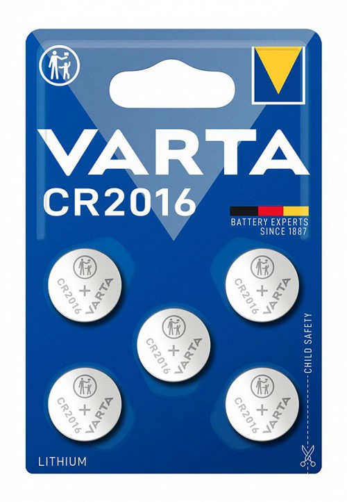 VARTA μπαταρία λιθίου CR2016, 3V, 5τμχ VCR2016-5