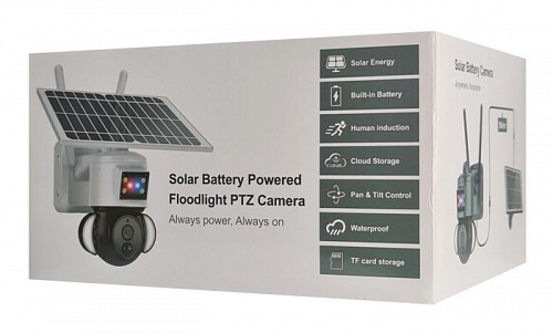 SECTEC smart ηλιακή κάμερα ST-S528M-4G-3MASR με προβολείς, 3MP, 4G, PTZ ST-S528M-4G-3MASR