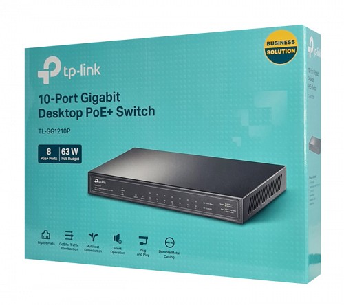 TP-LINK desktop switch TL-SG1210P, 10-Port Gigabit, 8x PoE+, Ver. 3.0 TL-SG1210P